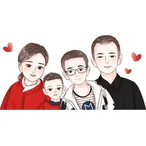 全家福图片设计一家四口卡通头像好看吗