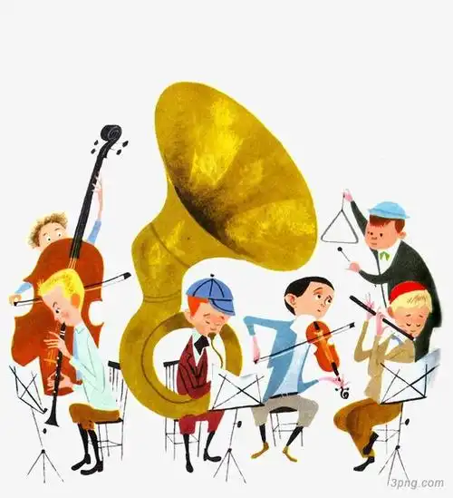 卡通乐队png素材透明免抠图片卡通手绘