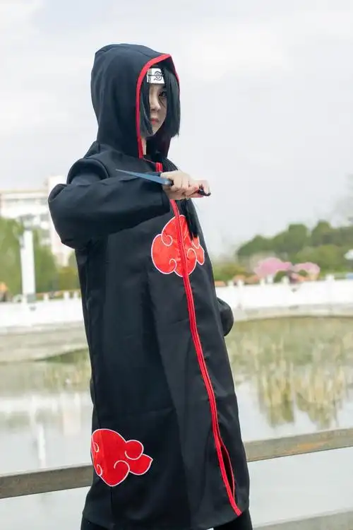 短尾狐 晓组织衣服现货火影忍者晓组织披风鹰组织带帽款服红云袍斗篷