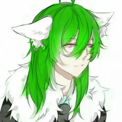 绿色头发男生动漫头像