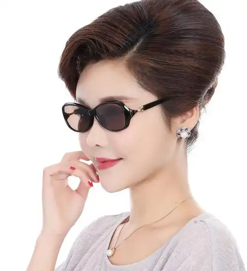 天然水晶眼镜女款 妈妈水晶太阳镜 中老年人养眼墨镜 养目石头镜 碎花