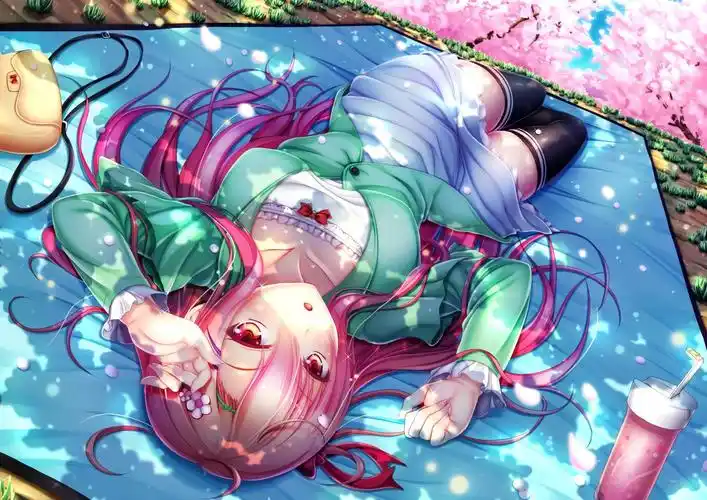 红色眼睛动漫女生 冷饮 7k动漫图片图片,4k高清动漫图片,娟娟壁纸