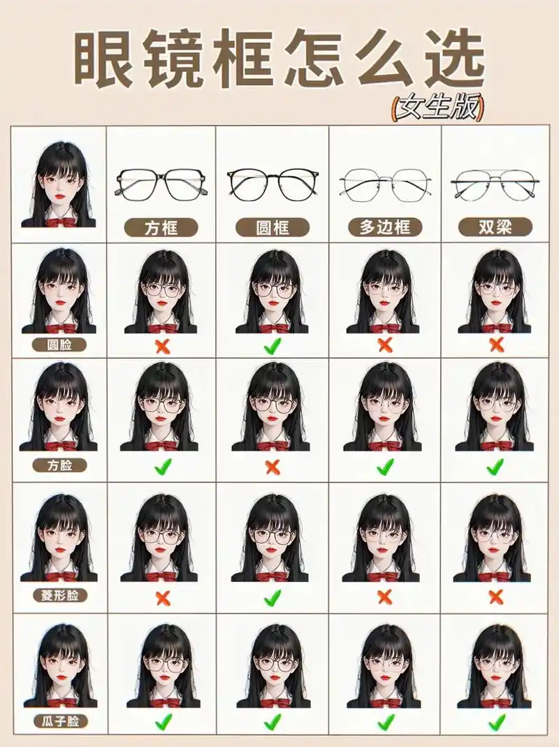 根据脸型选镜框,你选对了吗?眼镜戴着好不好看,关键还要看适不 - 抖音