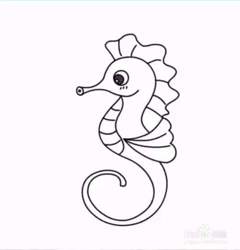 海马的简笔画如何画?