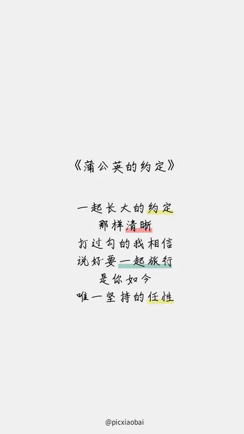 简约周杰伦歌词文字手机壁纸