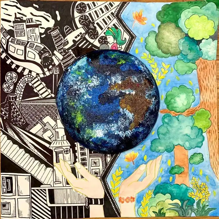 青岛市第52个"世界地球日"绘画大赛获奖作品选登(三)