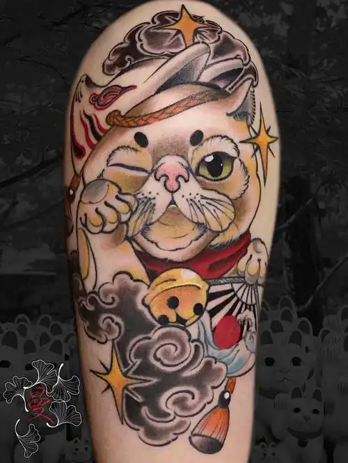 wink和风加菲猫海口纹身
