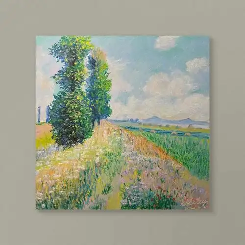 油画棒打卡40莫奈的罂粟花田含步骤