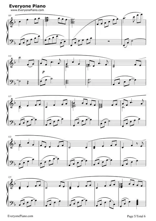 always with me-千与千寻片尾曲五线谱预览5-钢琴谱文件(五线谱,双手