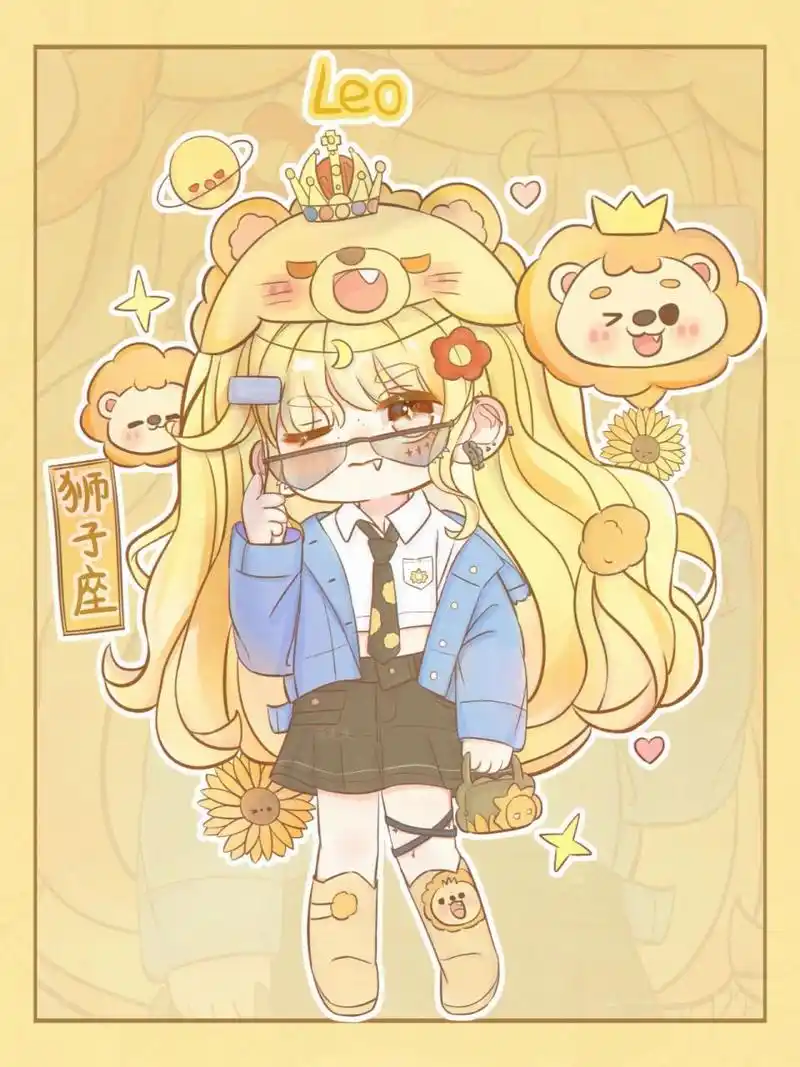 原创q版 |十二星座系列 |狮子座(19/100) 挑战画满100张q版原创人物第
