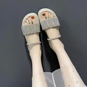 凉鞋大东两穿拖鞋女夏外穿2021新款时尚厚底仙女风水钻松糕凉拖鞋