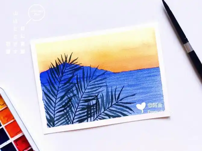 95这篇也是非常适合初学者和零基础小白的一幅风景小画,一起画起来