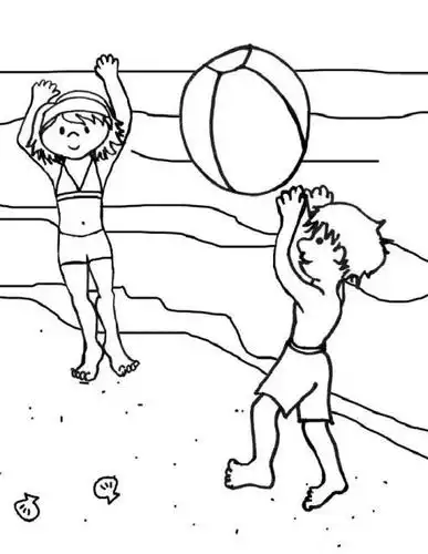 风景简笔画大全之海边沙滩风景沙滩简笔画