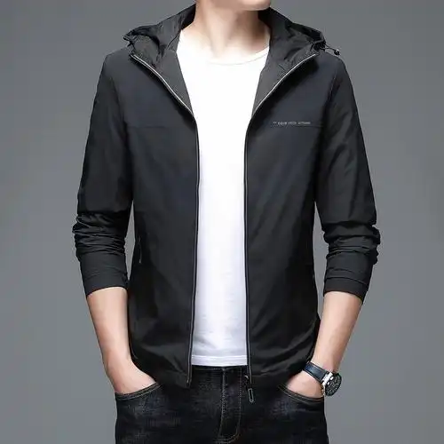 恒源祥双面穿夹克男士爸爸装2021春秋新款外套连帽休闲薄款中年男