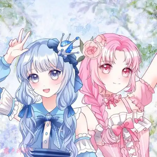 蓝粉色系闺蜜头像很幸运和你成为朋友