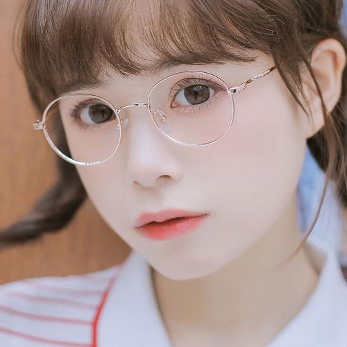 近视眼镜女防蓝光有度数复古圆脸眼镜框女小脸韩版潮配眼镜网红款