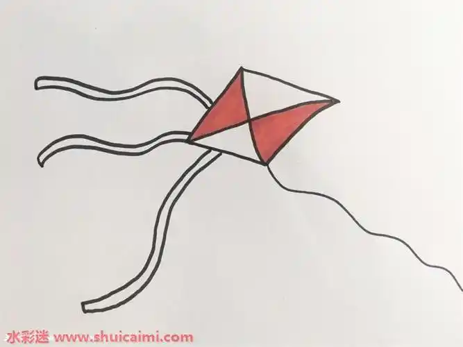 风筝怎么画风筝简笔画简单好看带颜色