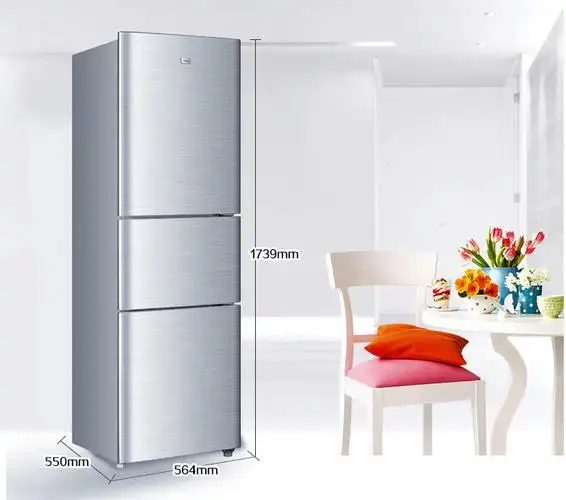 >海尔直冷三门冰箱,海尔,bcd-206stpq,拉丝219【银】  产品尺寸