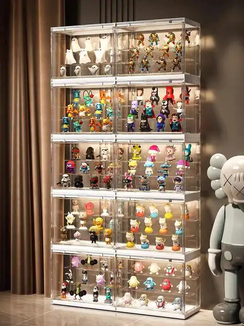 厂家定制盲盒手办墙手办展示柜泡泡玛特