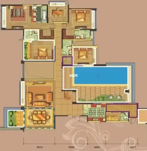 金融城带泳池的大平层245平