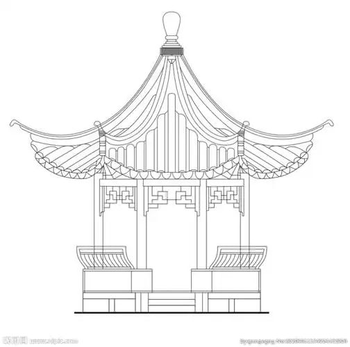 亭子线稿图片亭子线稿模板下载亭子线稿江南建筑院子亭子线稿设计素材