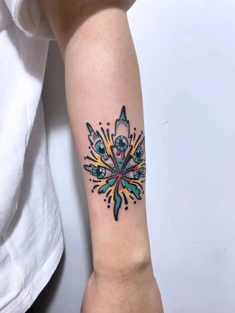 彩色小图old school拼接花臂95.