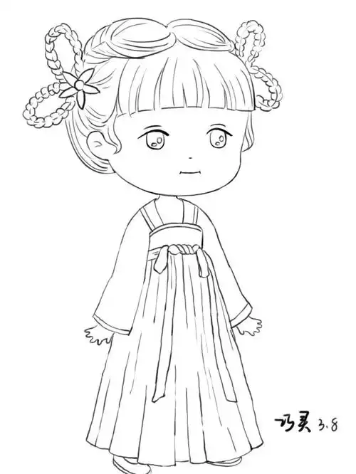 画个汉服宝宝