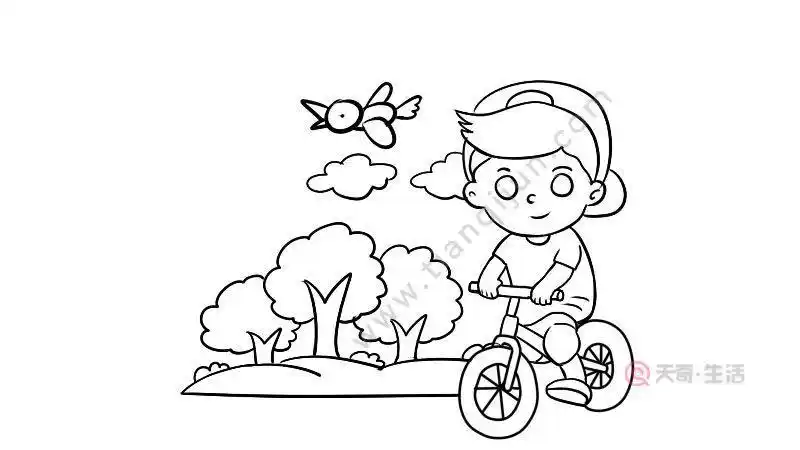 画一幅人和大自然和谐相处的简笔画