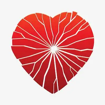 中国风红色的破裂的爱心pngpng裂开的心图标png心碎的图标png心碎红色