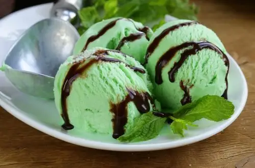 球,薄荷味,冰淇淋,翠绿,药草