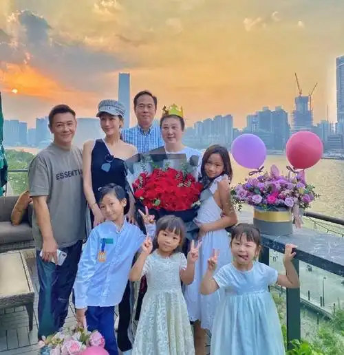 近期,再次看见陈浩民晒出一家八口的幸福照.