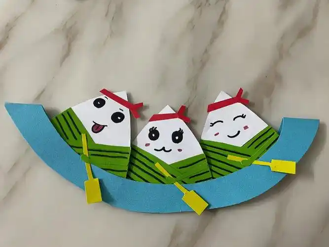 手工制作可爱的粽子划船