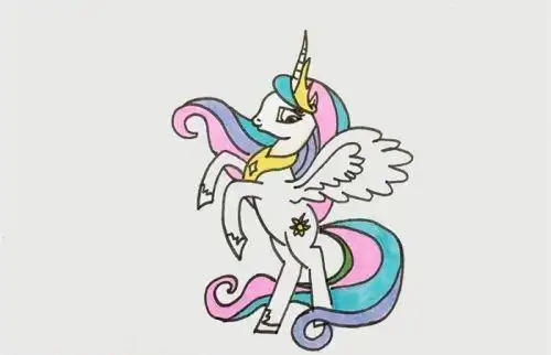 彩色儿童飞马简笔画教程画法简易独角兽飞马简笔画怎么画