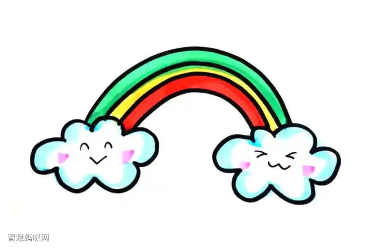 可爱彩虹怎么画