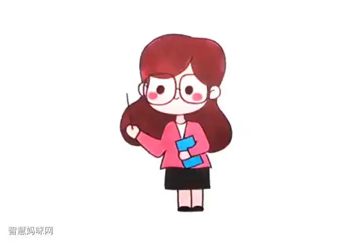 三张漂亮的老师简笔画图片-图1