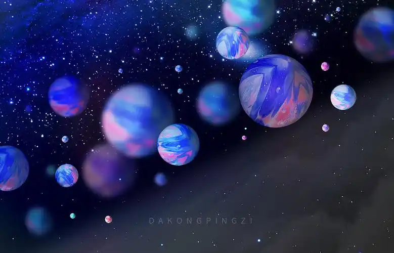 梦中五彩斑斓的星球