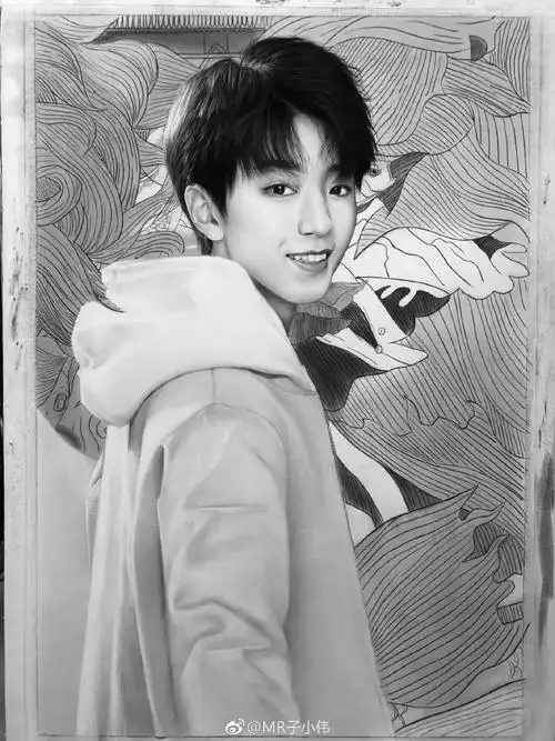 王俊凯##子小伟彩铅画#我的素描手绘@tfboys-王俊凯,之前发过快频啦