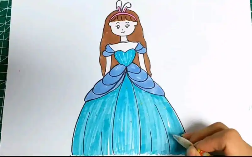 简笔画公主,公主简笔画,儿童画,创意画,马克笔画,最简单的公主