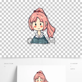 女孩儿童插画人物形象卡通可爱手绘简约风涂鸦男孩卡通手绘简约可爱戴