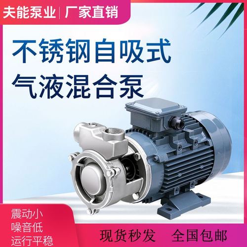 高溶解率电动溶气泵不锈钢臭氧水混合泵气浮曝气泵涡流泵气液混合