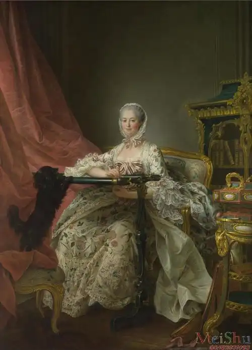 【打印级】yh4130353油画古典宫廷人物图片夫人在她的女友庞巴度夫人
