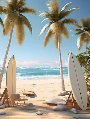 夏日清凉感冲浪板背景插画ai背景免费下载_png格式_1456像素_编号5050