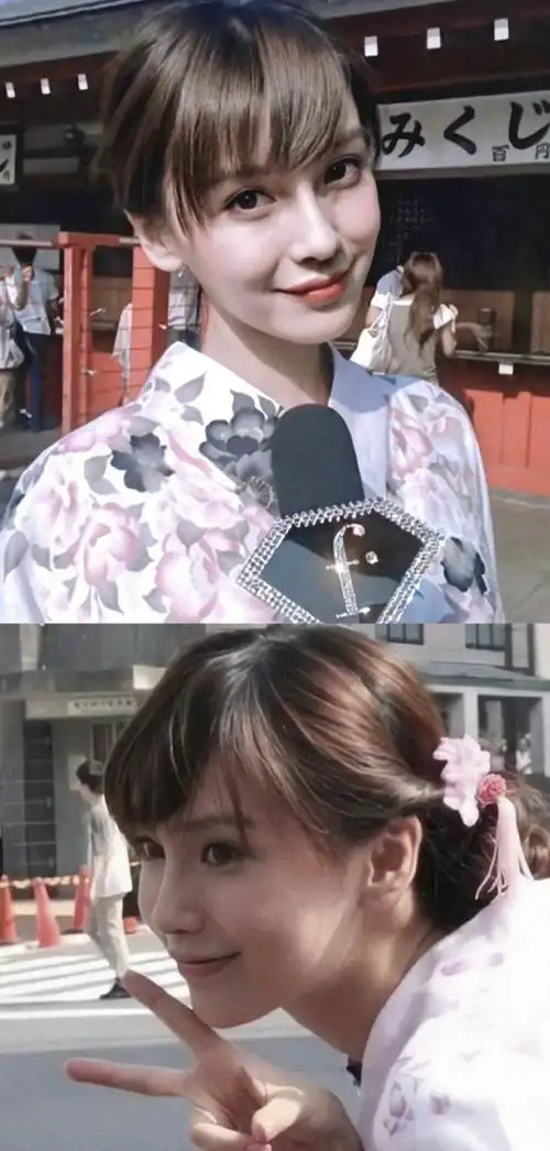 妆造也比较日系一点,美瞳,发色加全包眼线