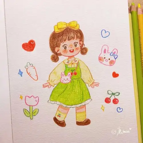 彩铅手绘 可爱人物练习