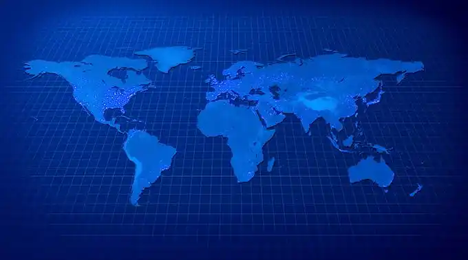 蓝色商务世界地图高清图片