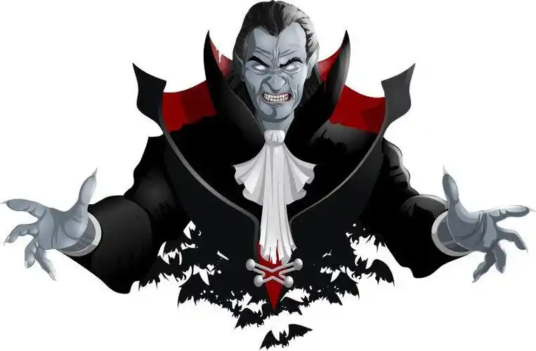 邪恶吸血鬼卡通人物矢量