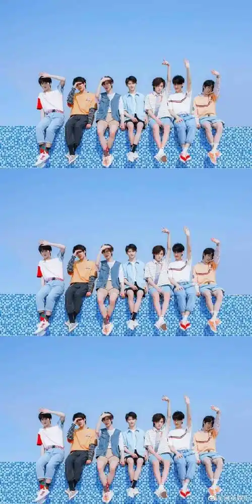 时代少年团海边背影合照