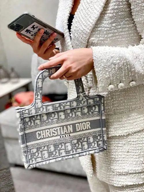 心心念念的dior mini托特包