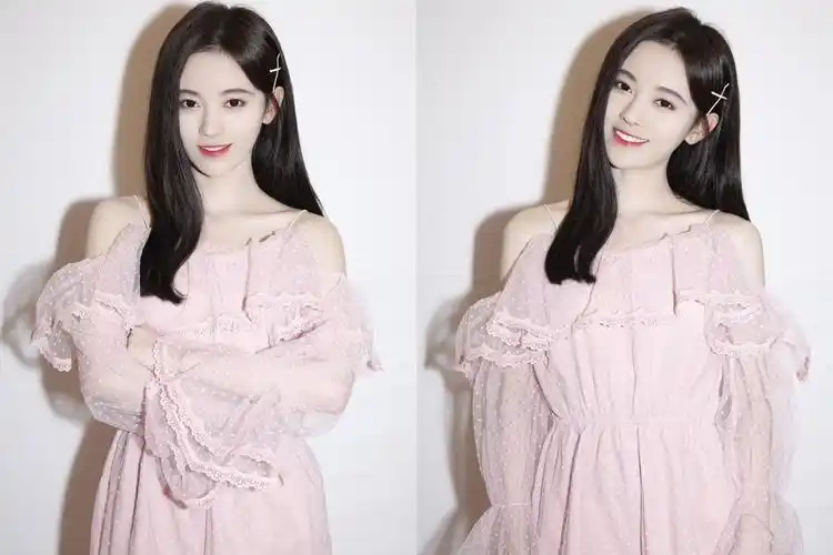 24岁鞠婧祎, 穿薄纱美成小仙女, 网友看了都想娶!