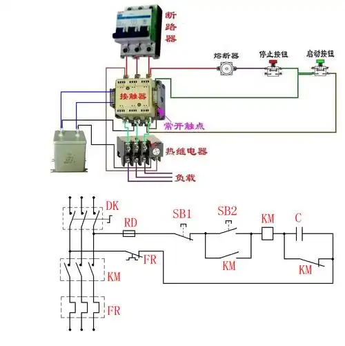 交流接触器的qc12线圈通_接线图分享